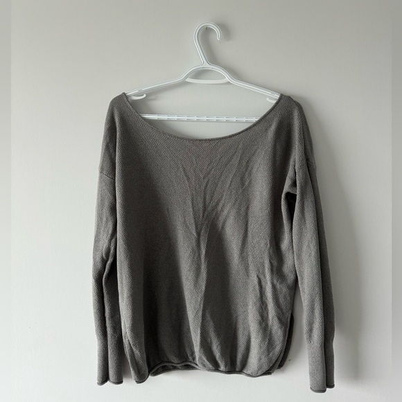 Garage Gray Sweater with Criss-cross Back - Picture 1 of 5
